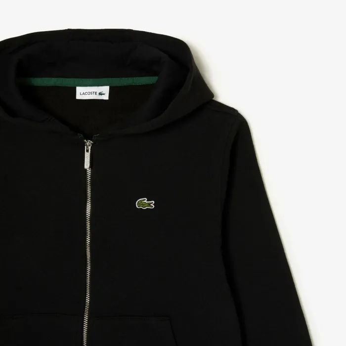Sweaters and Sweatshirts KidsMenWomen Lacoste Kids039 Kangaroo Pocket ZipUp Hoodie Black 031