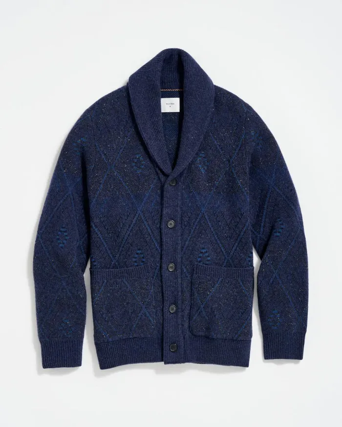 Sweaters and Sweatshirts Men Billy Reid Chevron Ranch Cardigan Navy