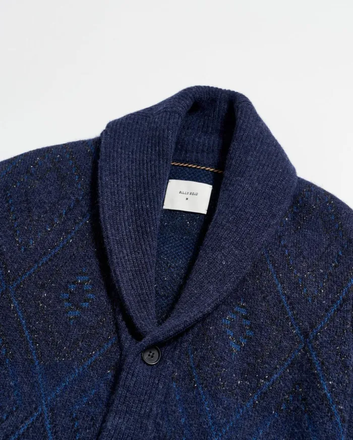 Sweaters and Sweatshirts Men Billy Reid Chevron Ranch Cardigan Navy