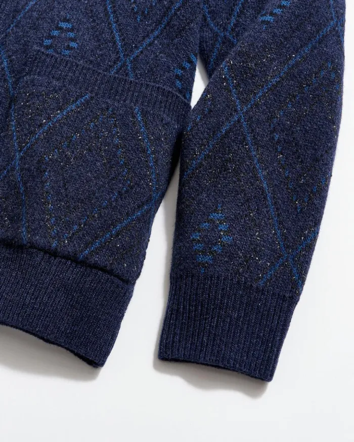 Sweaters and Sweatshirts Men Billy Reid Chevron Ranch Cardigan Navy