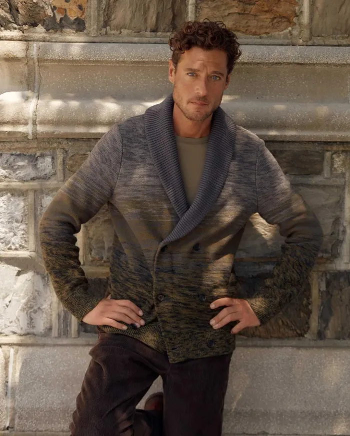 Sweaters and Sweatshirts Men Billy Reid Gradient Stripe Cardigan Olivecharcoal Sweaters and Sweatshirts Men Billy Reid Gradient Stripe Cardigan Olivecharcoal