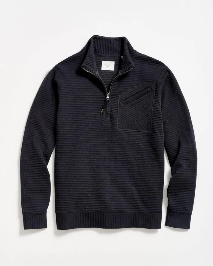 Sweaters and Sweatshirts Men Billy Reid Quilted Half Zip Dark Navy