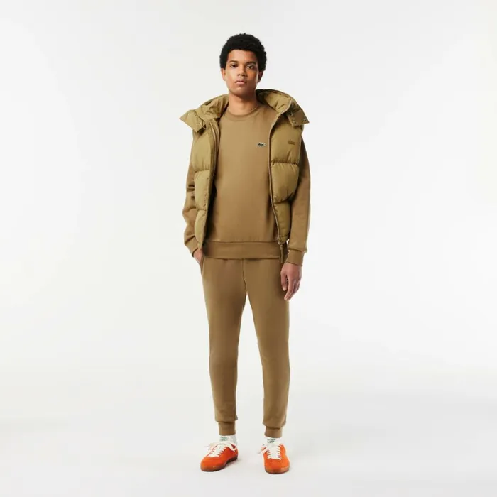 Sweaters and Sweatshirts Men Lacoste Men039s Brushed Fleece Sweatshirt Brown Six