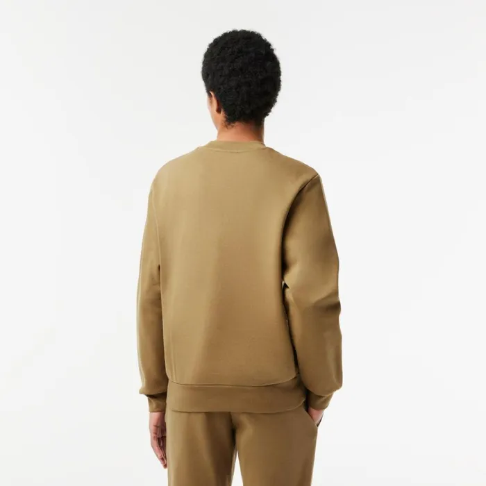 Sweaters and Sweatshirts Men Lacoste Men039s Brushed Fleece Sweatshirt Brown Six