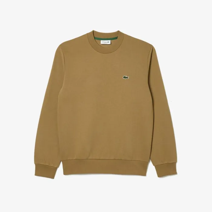 Sweaters and Sweatshirts Men Lacoste Men039s Brushed Fleece Sweatshirt Brown Six
