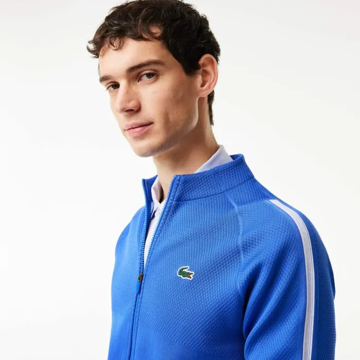 Sweaters and Sweatshirts Men Lacoste Men039s Lacoste Tennis X Novak Djokovic ZipUp Jacket Ladigue Blue Ixw