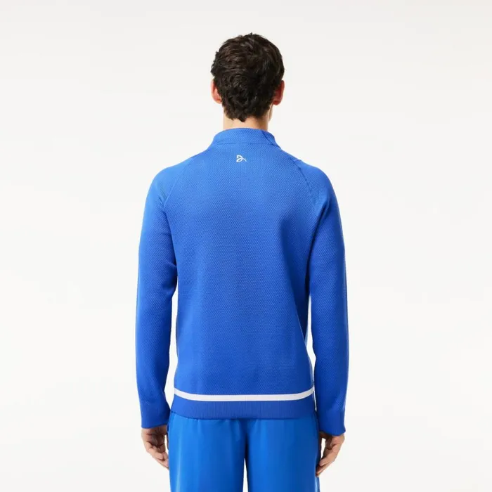 Sweaters and Sweatshirts Men Lacoste Men039s Lacoste Tennis X Novak Djokovic ZipUp Jacket Ladigue Blue Ixw