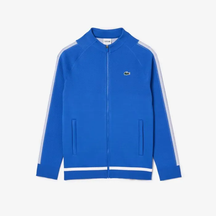 Sweaters and Sweatshirts Men Lacoste Men039s Lacoste Tennis X Novak Djokovic ZipUp Jacket Ladigue Blue Ixw