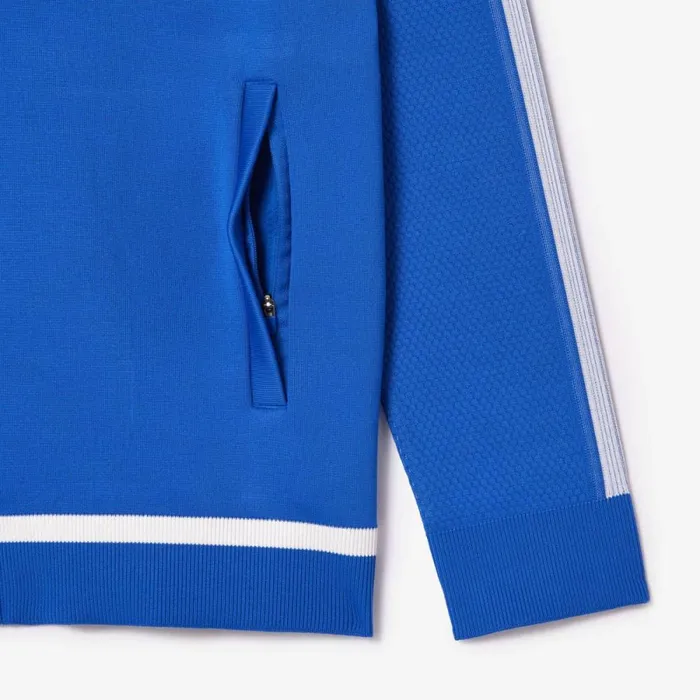 Sweaters and Sweatshirts Men Lacoste Men039s Lacoste Tennis X Novak Djokovic ZipUp Jacket Ladigue Blue Ixw
