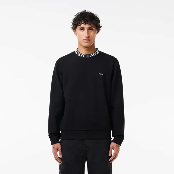 Sweaters and Sweatshirts Men Lacoste Men039s Logo Collar Double Face Sweatshirt Black 031 Sweaters and Sweatshirts Men Lacoste Men039s Logo Collar Double Face Sweatshirt Black 031