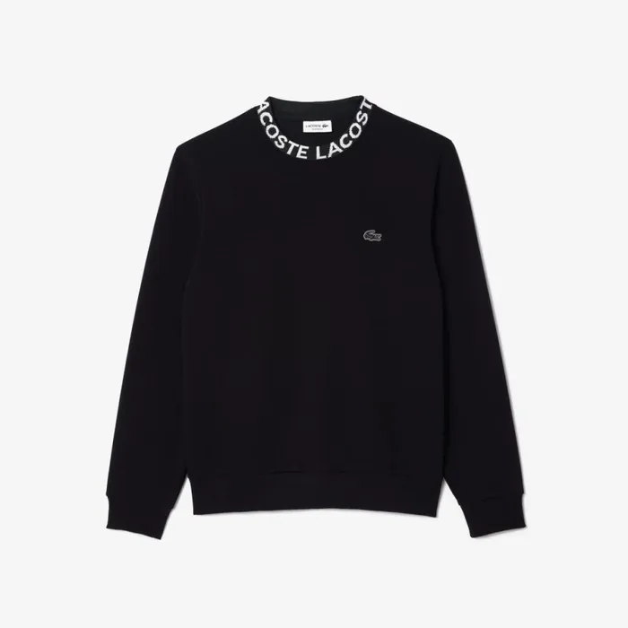 Sweaters and Sweatshirts Men Lacoste Men039s Logo Collar Double Face Sweatshirt Black 031