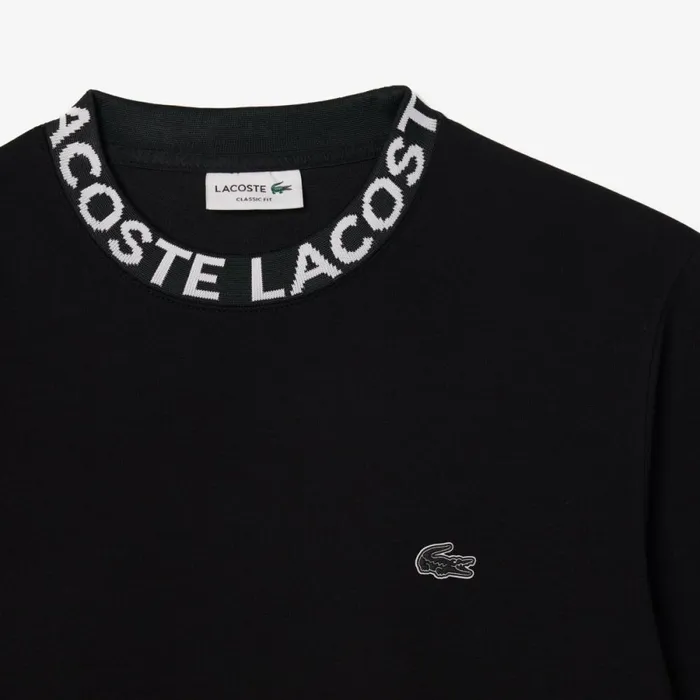 Sweaters and Sweatshirts Men Lacoste Men039s Logo Collar Double Face Sweatshirt Black 031