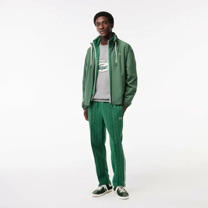 Sweaters and Sweatshirts Men Lacoste Men039s Loose Fit Monogram Fleece Sweatshirt Grey Chine Cca