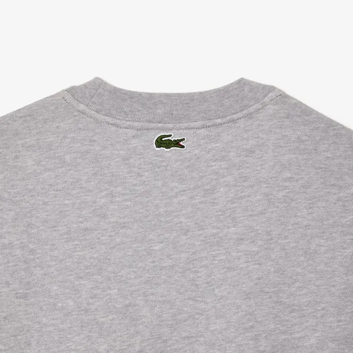Sweaters and Sweatshirts Men Lacoste Men039s Loose Fit Monogram Fleece Sweatshirt Grey Chine Cca