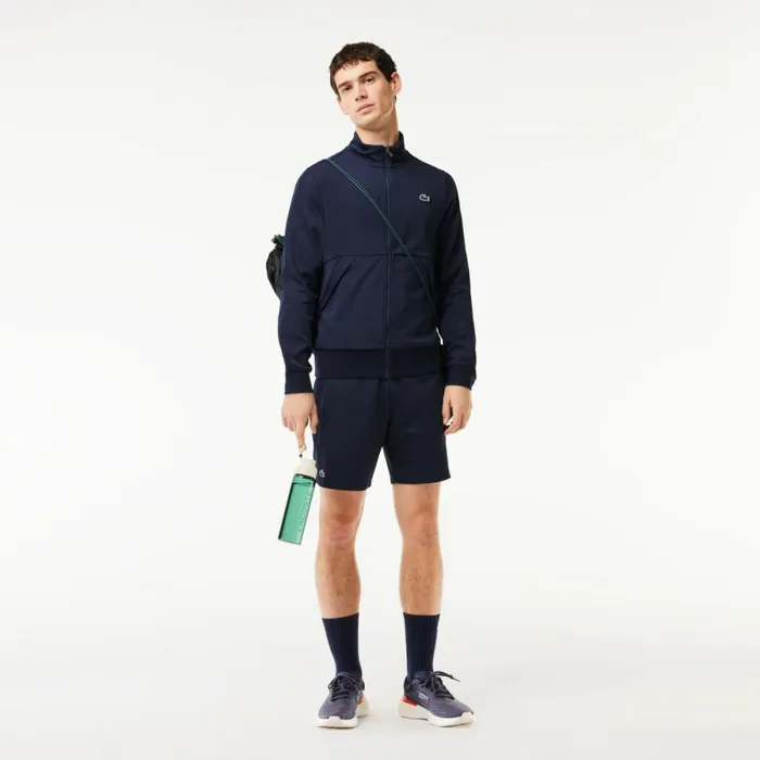 Sweaters and Sweatshirts Men Lacoste Men039s Recycled Fiber ZipUp Sport Sweatshirt Navy Blue 5fs