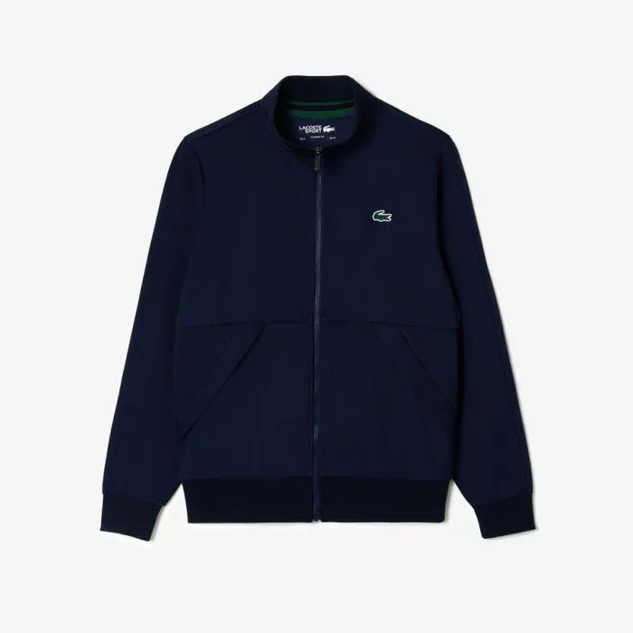 Sweaters and Sweatshirts Men Lacoste Men039s Recycled Fiber ZipUp Sport Sweatshirt Navy Blue 5fs