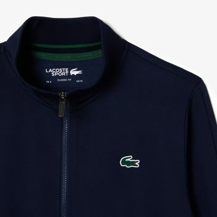 Sweaters and Sweatshirts Men Lacoste Men039s Recycled Fiber ZipUp Sport Sweatshirt Navy Blue 5fs