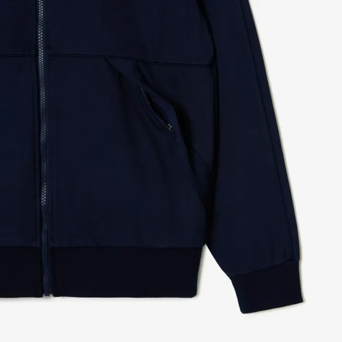 Sweaters and Sweatshirts Men Lacoste Men039s Recycled Fiber ZipUp Sport Sweatshirt Navy Blue 5fs