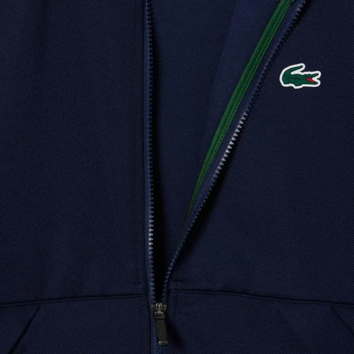 Sweaters and Sweatshirts Men Lacoste Men039s Recycled Fiber ZipUp Sport Sweatshirt Navy Blue 5fs