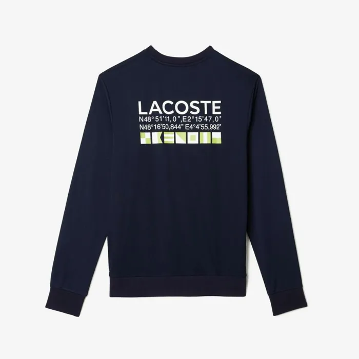 Sweaters and Sweatshirts Men Lacoste Men039s SPORT Printed Tennis Sweatshirt Navy Blue 166
