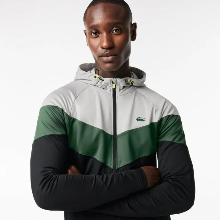 Sweaters and Sweatshirts Men Lacoste Men039s Stretch Sweatshirt Grey Dark Green Black M4i