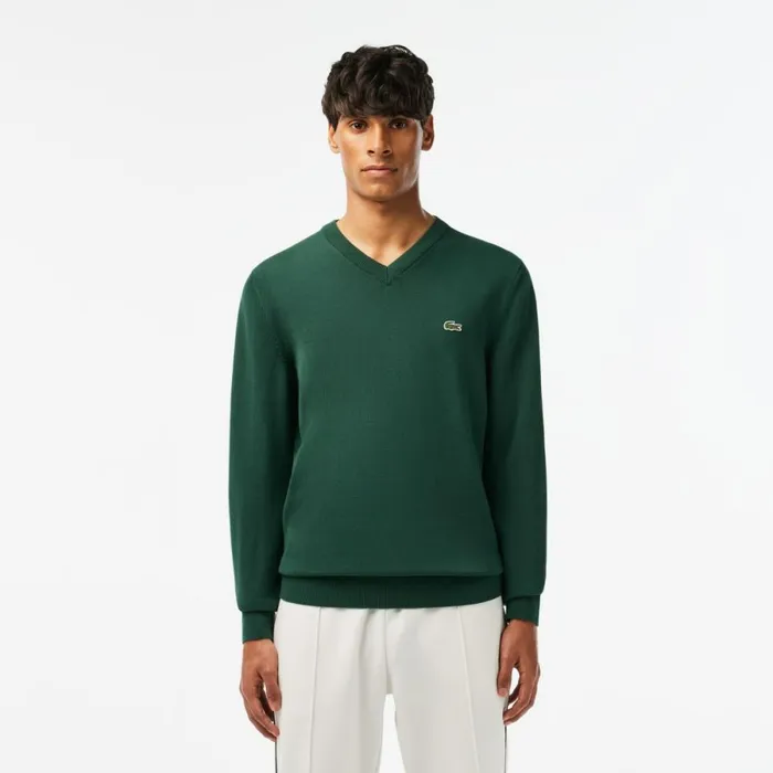 Sweaters and Sweatshirts Men Lacoste Men039s VNeck Organic Cotton Sweater Forest Green Yzp Sweaters and Sweatshirts Men Lacoste Men039s VNeck Organic Cotton Sweater Forest Green Yzp