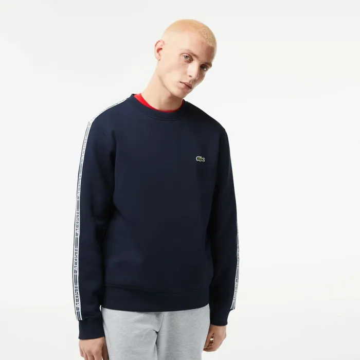 Sweaters and Sweatshirts Men Lacoste Mens Classic Fit Logo Stripe Flannel Sweatshirt Navy Blue 166 Sweaters and Sweatshirts Men Lacoste Mens Classic Fit Logo Stripe Flannel Sweatshirt Navy Blue 166