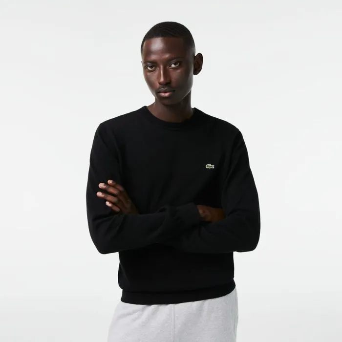 Sweaters and Sweatshirts Men Lacoste Mens Crew Neck Cotton Sweater Black 031