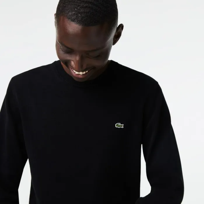 Sweaters and Sweatshirts Men Lacoste Mens Crew Neck Cotton Sweater Black 031
