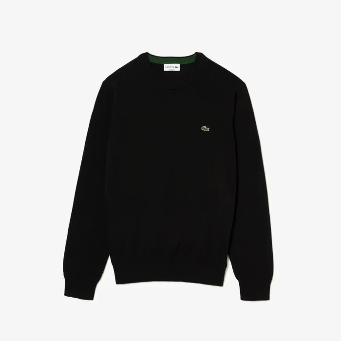 Sweaters and Sweatshirts Men Lacoste Mens Crew Neck Cotton Sweater Black 031
