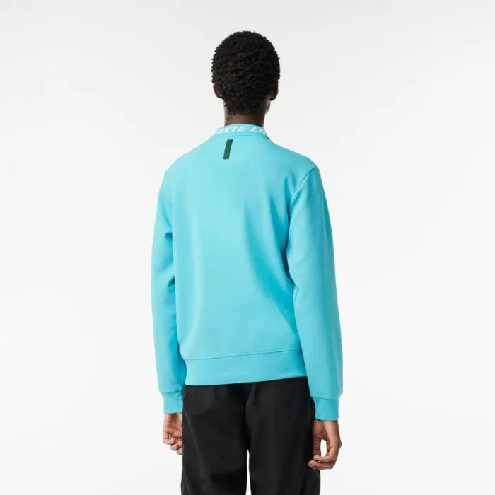 Sweaters and Sweatshirts Men Lacoste Mens Logo Collar Sweatshirt Blue Spi