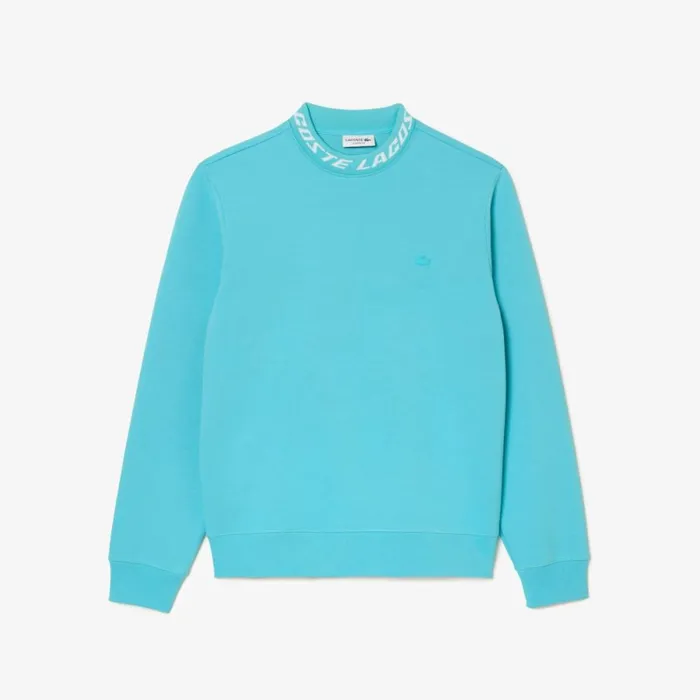 Sweaters and Sweatshirts Men Lacoste Mens Logo Collar Sweatshirt Blue Spi