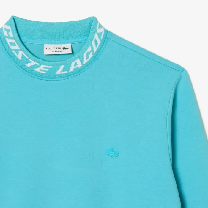 Sweaters and Sweatshirts Men Lacoste Mens Logo Collar Sweatshirt Blue Spi
