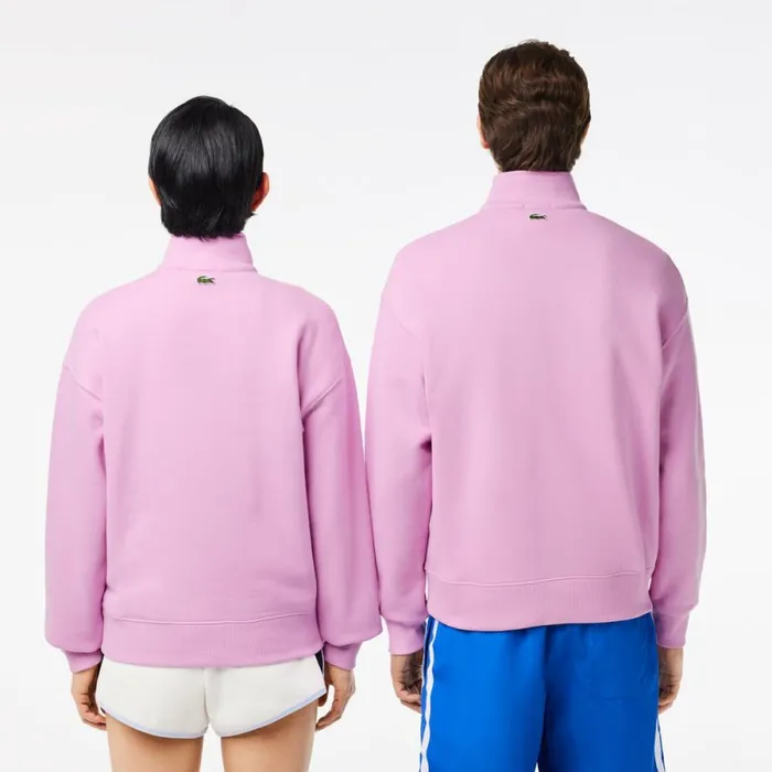 Sweaters and Sweatshirts Men Lacoste Unisex Organic Cotton QuarterZip Sweatshirt Pink Ixv