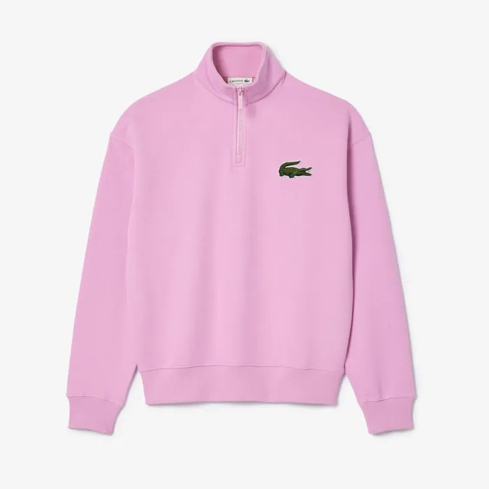 Sweaters and Sweatshirts Men Lacoste Unisex Organic Cotton QuarterZip Sweatshirt Pink Ixv