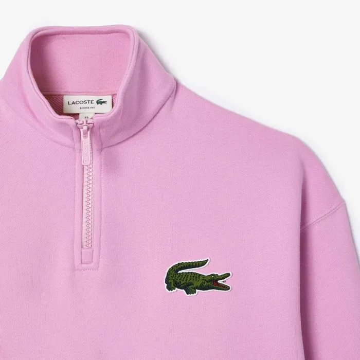 Sweaters and Sweatshirts Men Lacoste Unisex Organic Cotton QuarterZip Sweatshirt Pink Ixv