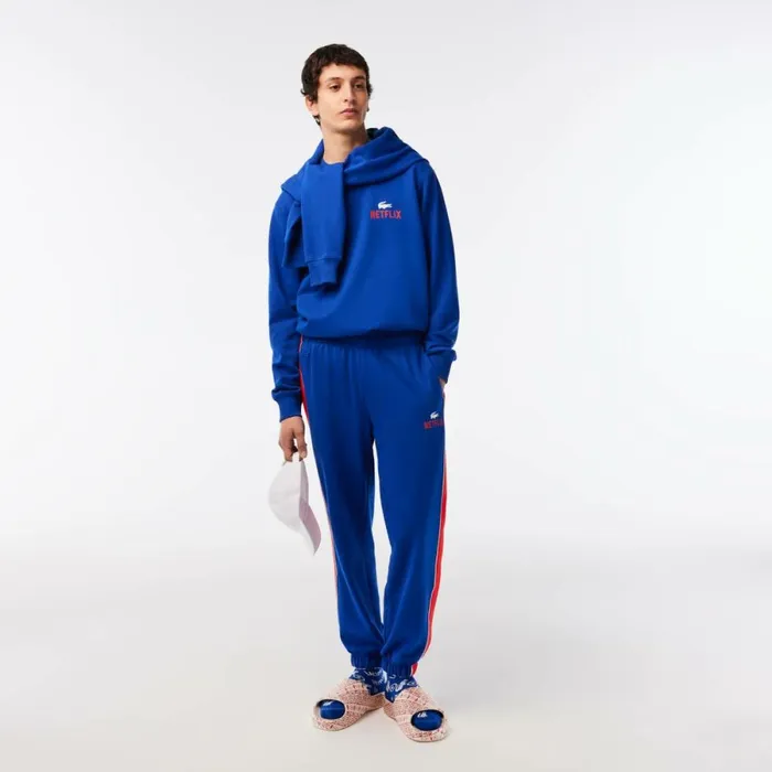 Sweaters and Sweatshirts MenWomen Lacoste Unisex Lacoste X Netflix Crew Neck Print Back Sweatshirt Gentian Blue Jq0