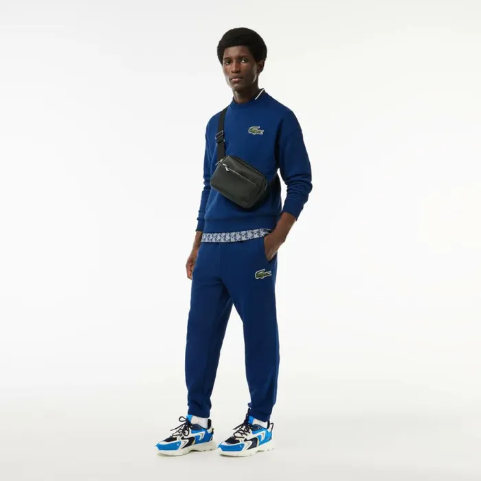 Sweaters and Sweatshirts MenWomen Lacoste Unisex Loose Fit Crocodile Badge Sweatshirt Methylene Blue F9f