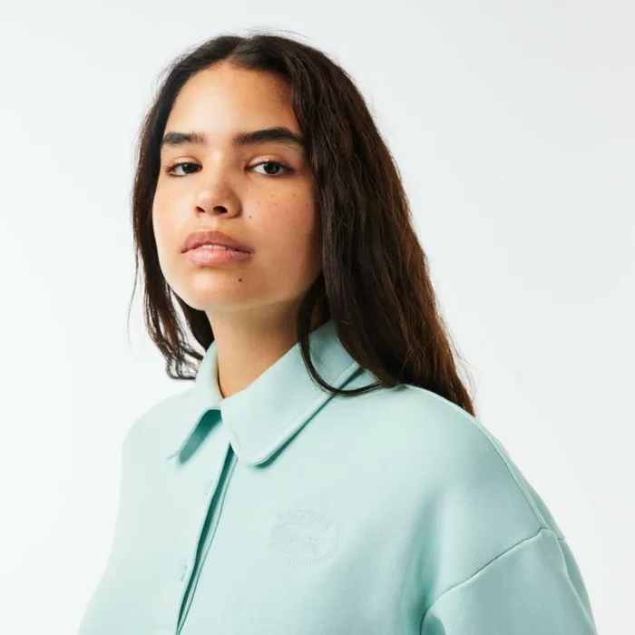 Sweaters and Sweatshirts Women Lacoste Women039s Embroidered Polo Sweatshirt Mint Lgf