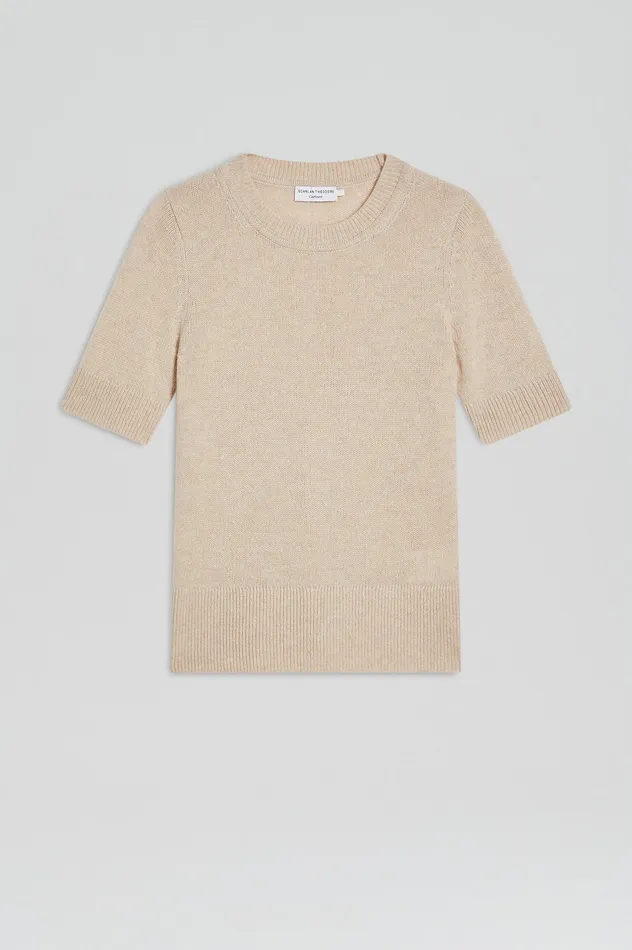 Sweaters Women Scanlan Theodore CASHMERE SLIM FIT SWEATER 5 WHEAT Sweaters Women Scanlan Theodore CASHMERE SLIM FIT SWEATER 5 WHEAT