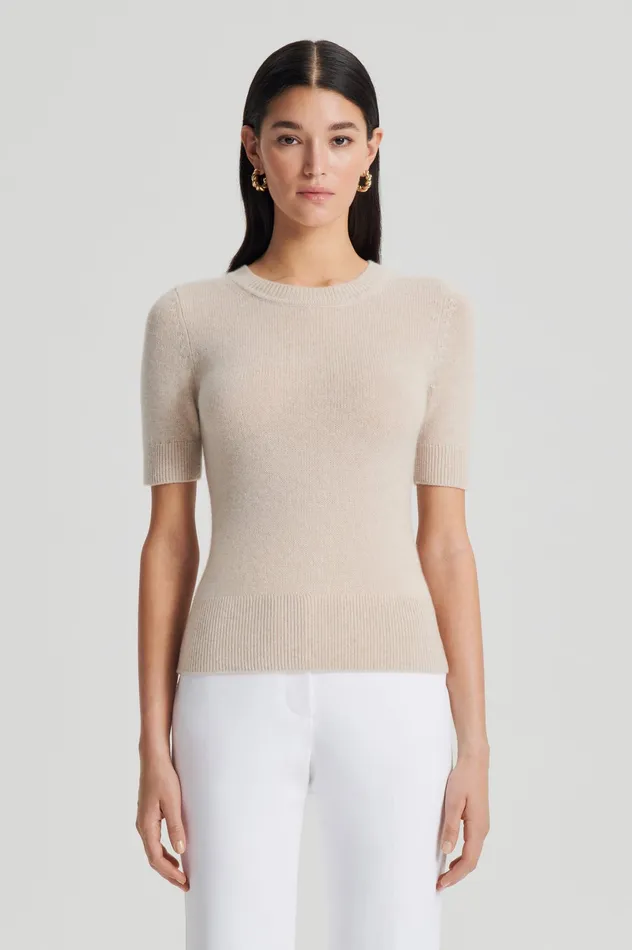 Sweaters Women Scanlan Theodore CASHMERE SLIM FIT SWEATER 5 WHEAT Sweaters Women Scanlan Theodore CASHMERE SLIM FIT SWEATER 5 WHEAT