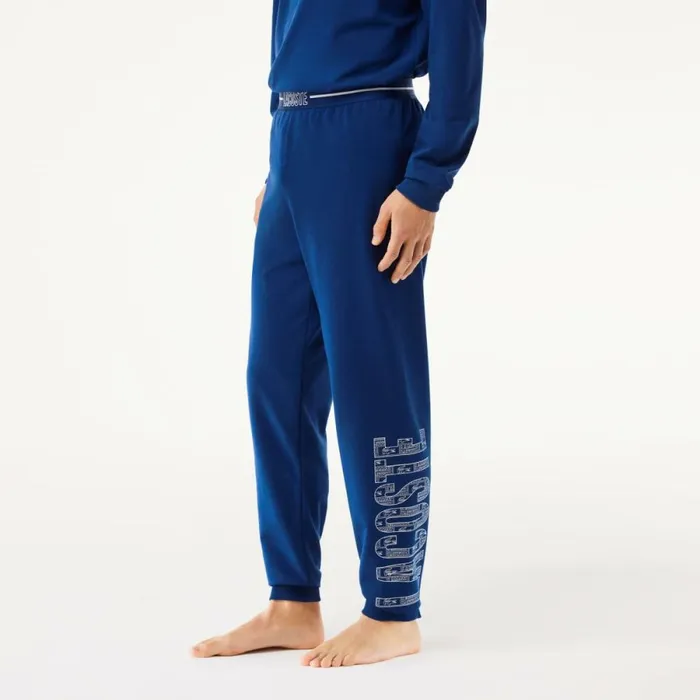 Sweatpants and Trousers Men Lacoste Men039s Contrast Branded Lounge Pants Navy Blue White H6b