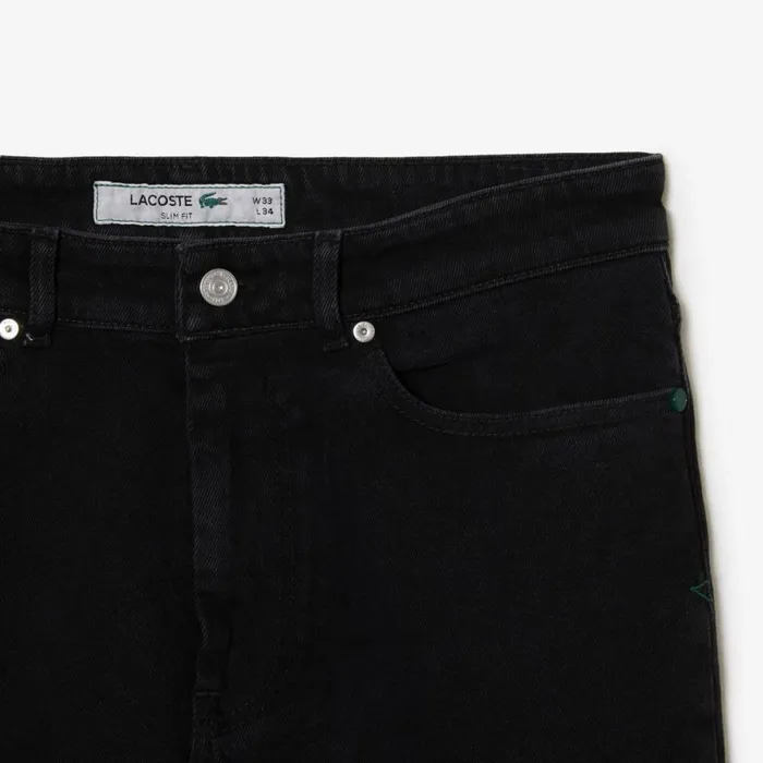 Sweatpants and Trousers Men Lacoste Men039s Slim Fit Stretch Cotton Denim Jeans Black Hyy