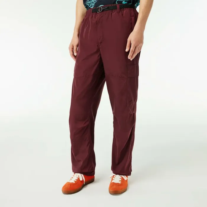 Sweatpants and Trousers Men Lacoste Men039s Waterproof Cargo Pants Bordeaux Yup