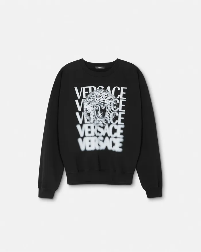 Sweatshirts Men Versace Medusa Medallion Sweatshirt Blackprint