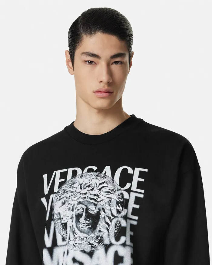 Sweatshirts Men Versace Medusa Medallion Sweatshirt Blackprint