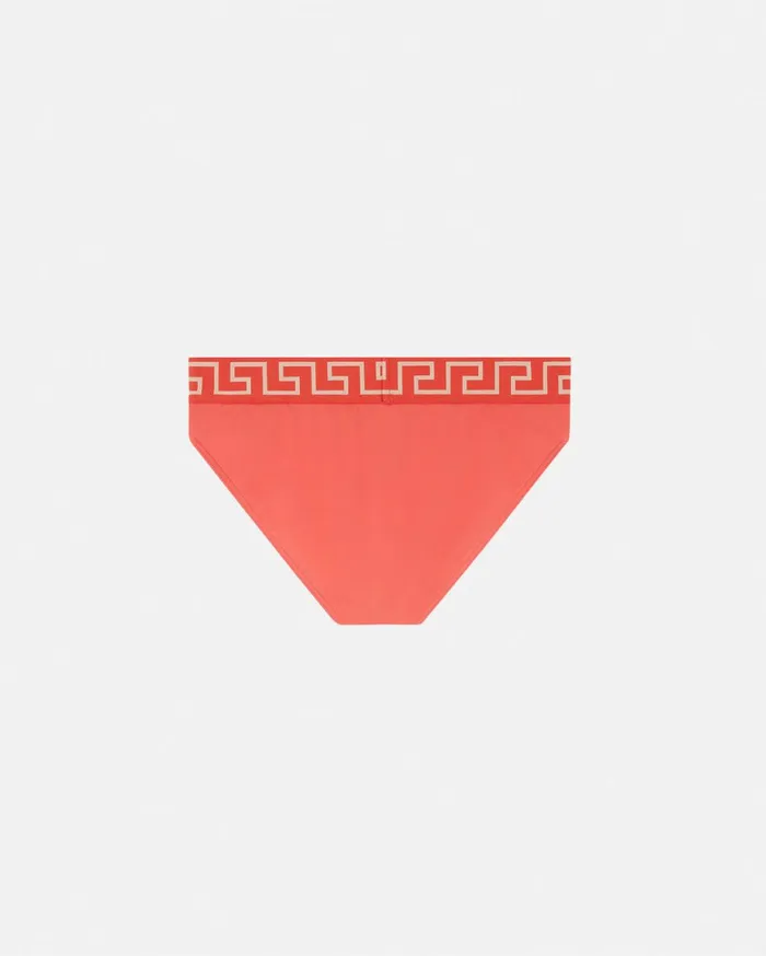 Swimwear Men Versace Greca Border Swim Briefs Red