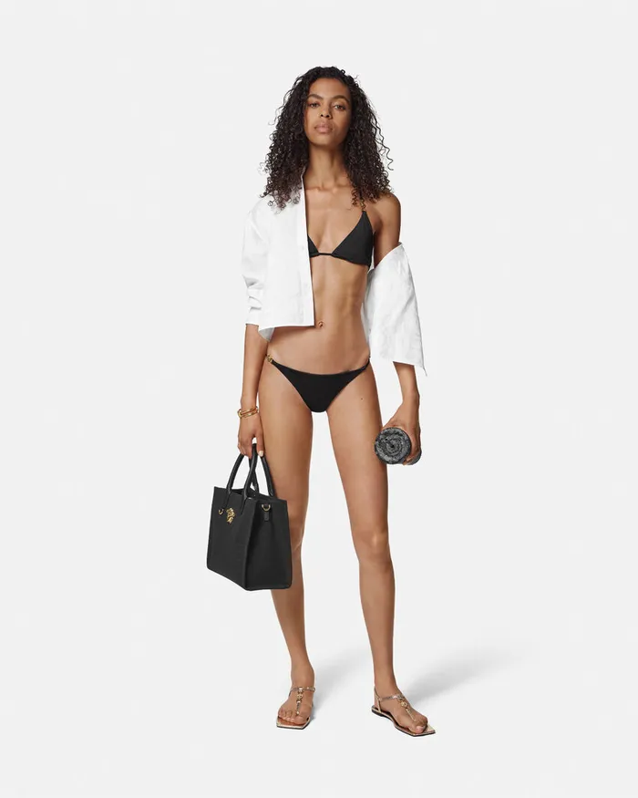 Swimwear Women Versace Medusa 03995 Bikini Bottoms Black