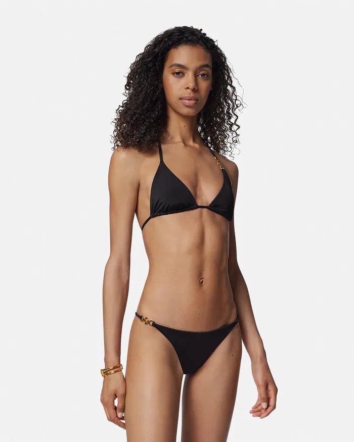 Swimwear Women Versace Medusa 03995 Bikini Bottoms Black