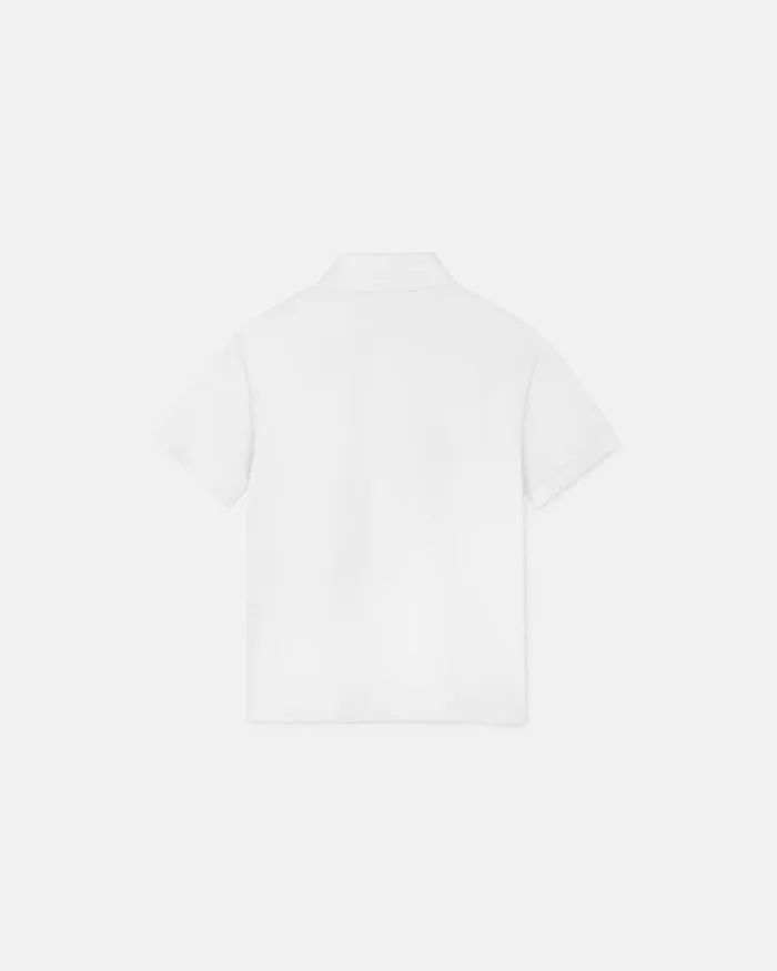 Tshirts and Polos Kids Versace Embroidered Medusa Polo Shirt Whiteprint